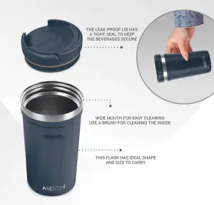 Corral 450 Thermosteel Vacuum Insulated Travel Mug 400ml,  Blue, Prolonged Hours Hot & Cold, Spill Proof & Easy to Sip, Leakproof & Rustproof, On The Go Coffee Cup