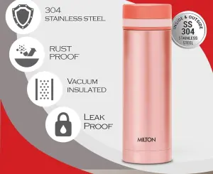 Slim 500 Thermosteel Vacuum Insulated Hot & Cold Water Bottle, 440 ml, Peach