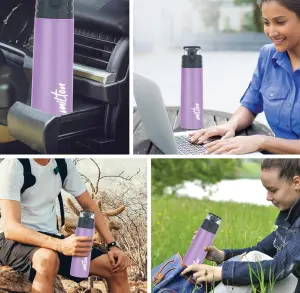 Milton Atlantis 900 thermosteel Water Bottle 750 ml, 24 Hr Hot and Cold I Leak Proof Lid, ISI Certified I Vacuum Insulated I for Office, Gym, School I Purple