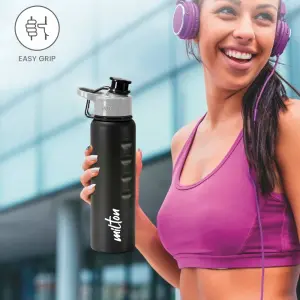 GRIPPER Stainless Steel Water Bottle, 750ml, Black