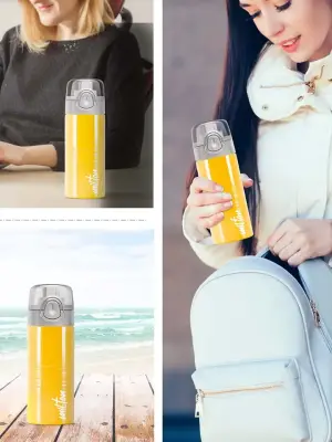 VOGUE Stainless Steel Yellow Colour Water Bottle 750 ml
