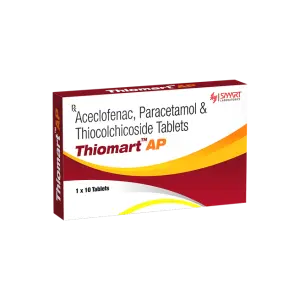 Thiomart AP Tab (Aceclofenac, Paracetamol & Thiocolchicoside Tablets)