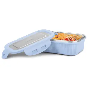 Milton Cool Touch Square 1600 Microwave Safe Stainless Steel Container blue 