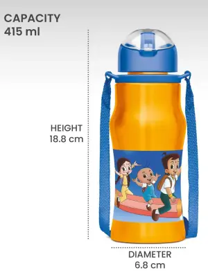 SIPMATE Stainless Steel Sipper Orange (CHHOTA BHEEM) Water bottle 450 ml