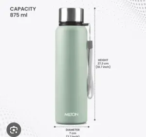 BRIM Stainless Steel Light Green Colour Water Bottle (1000ml) 