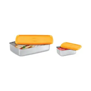 Steel Pro Lunch Tiffin with Small Container (750ml + 200ml) Set of 2 Pcs