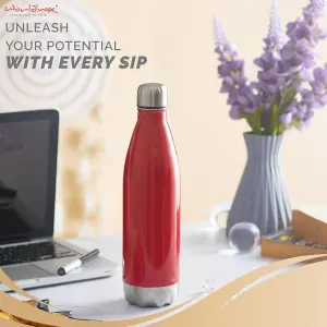 PLAIN LID BOTTLES RED SHINE COLOUR 1000 ML