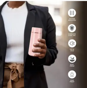 Starlit 320 Thermosteel Insulated Water Bottle, 320 ml, Pink| Hot and Cold | Leak Proof | Office Bottle | Sports | Home | Kitchen | Hiking | Treking | Travel | Easy to Carry | Rust Proof