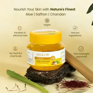 MEGLOW 100g Aloevera Gel (Kesar and Chandan 