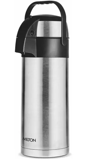 3.5 L Beverages Dispenser 3500 ml Steel Flask (Pack of 1, Silver, Black)