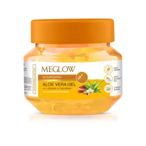 MEGLOW 100g Aloevera Gel (Kesar and Chandan 