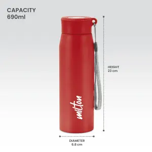 Handy Stainless Steel Sipper Red Colour Water Bottle (650 ML) 