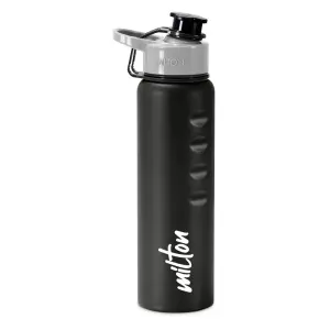 GRIPPER Stainless Steel Water Bottle, 1000 ml, Black