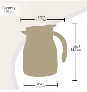 Milton Bistro 600 Thermosteel Carafe, 495 ml, Brown