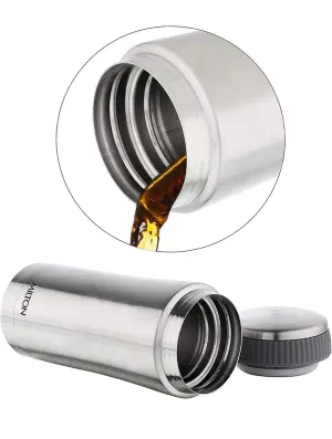 Milton Optima 420 Thermosteel Hot and Cold Flask,Silver | ISI Certified | Vacuum Insulated | Rust Proof | Leak Proof | Tea | Coffee | Juice
