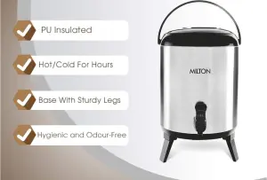 Milton Stellar 4 Thermosteel Insulated Water Jug 3700 ml, Steel Plain