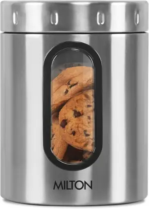 Steel Crispy 1000 Storage Jar, 1 Litre, Silver