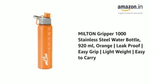 GRIPPER Stainless Steel Water Bottle, 1000 ml, Orange