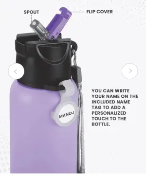 SIPSTAR - Stainless Steel Sipper Purple Colour Water Bottle 750ml