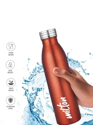 Breeze Stainless Steel Brown Colour Water Bottle (1000ml) 