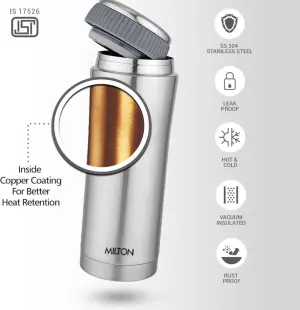 MILTON Thermosteel Optima 460ML - Steel Plain