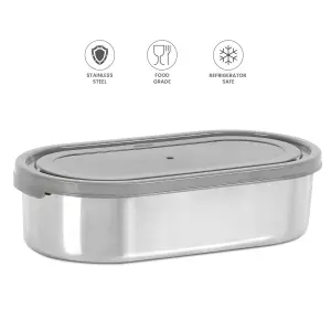 steel slider stainless steel container, 450ml, Gray tiffin