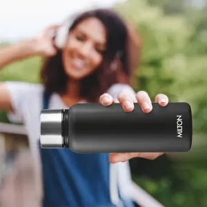 BRIM Stainless Steel Black Colour Water Bottle (600ml) 