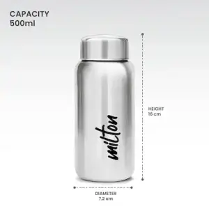 Aqua Stainless Steel Silver Colour Water Bottle 500 ml 