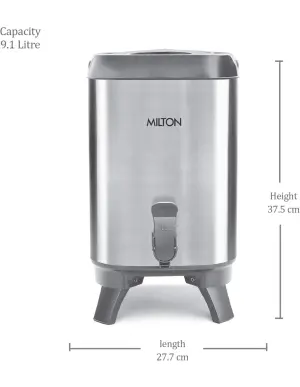 Milton Thermosteel Sterling 10 Insulated Water Jug, 9.1 Liters, Silver