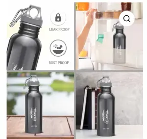 ALIVE Stainless Steel Black Colour Water Bottle (750 ml) 