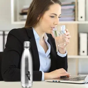 PLAIN LID BOTTLES SILVER SHINE COLOUR 800 ML