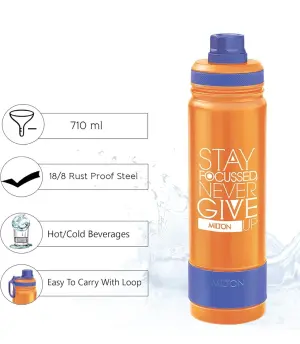 Milton Astir 750 Thermosteel Hot and Cold Water Bottle, 670 ml, Orange