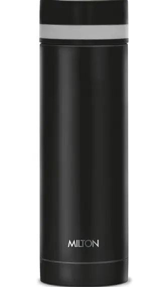 Slim 350 Thermosteel Vacuum Insulated Hot & Cold Water Bottle, 340 ml, Black