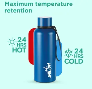 Aura 750 Thermosteel Water Bottle, ISI Certified, 24 Hr Hot and Cold 750ml Steel Flask (Pack of 1, Blue)
