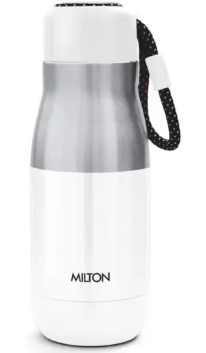 EMINENT-400 Thermosteel Vacuum Insulated Stainless Steel Hot & Cold Water Bottle, 369 ML, White