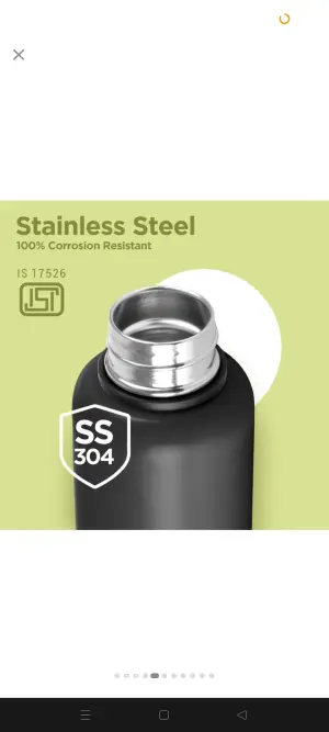 Aura 500 Thermosteel Water Bottle, ISI Certified, 24 Hr Hot and Cold 500ml Steel Flask (Pack of 1, Black)