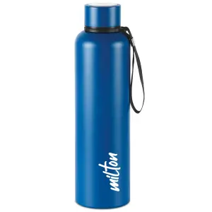 Aura 1000 Thermosteel Water Bottle, ISI Certified, 24 Hr Hot and Cold 1000ml Steel Flask (Pack of 1, Blue)