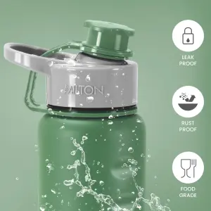 GRIPPER Stainless Steel Water Bottle, 1000ml, Green