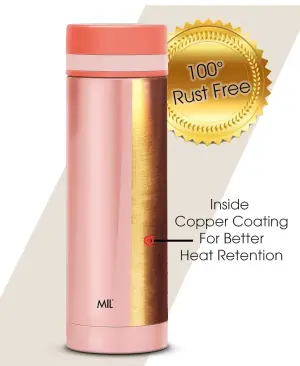 Slim 500 Thermosteel Vacuum Insulated Hot & Cold Water Bottle, 440 ml, Peach