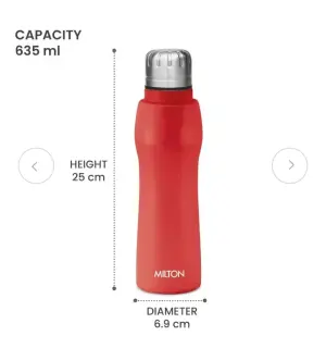 Elate Stainless Steel Water Bottle Red Colour (750 ml) 