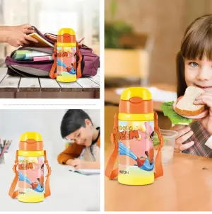 Milton Charmy 450 Chota Bhim Thermosteel Kids Water Bottle, 400 ml, Yellow | Vacuum Insulated | Hot & Cold | Leak Proof | Rust Proof | School | Picnic