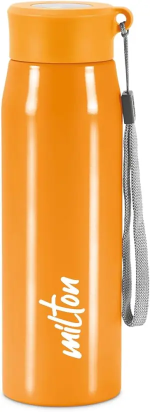 Handy Stainless Steel Sipper Orange Colour Water Bottle (650 ML) 