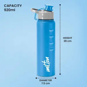 GRIPPER Stainless Steel Water Bottle, 1000ml, BLUE