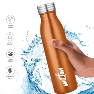 Breeze Stainless Steel Orange Colour Water Bottle (750ml) 