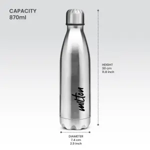 PLAIN LID BOTTLES SILVER SHINE COLOUR 900 ML