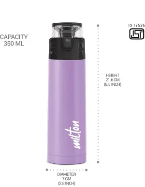 Milton Atlantis 400 Thermosteel Water Bottle 350 ml, 24 Hr Hot and Cold I Leak Proof Lid, ISI Certified I Vacuum Insulated I for Office, Gym, School I Purple