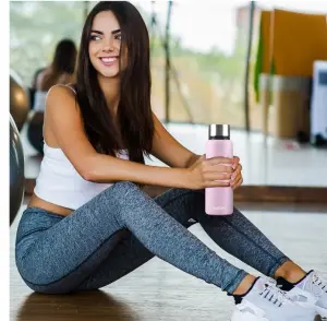 BRIM Stainless Steel Light Purple Colour Water Bottle (600ml) 