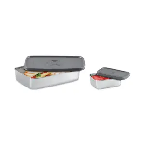 Steel Pro Lunch Tiffin with Junior Container (750ml + 200ml) Set of 2 Pcs
