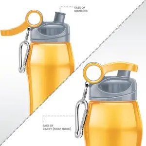 HAWK Stainless Steel Water Bottle, 750 ml, Yellow 