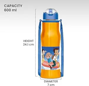 SIPMATE Stainless Steel Sipper Orange (CHHOTA BHEEM) Water bottle 650 ml